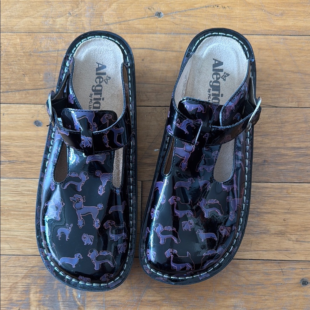 ✨ Alegria Patent Leather Dog Print Clogs | Size 40 | Groomer & Vet Friendly ✨
